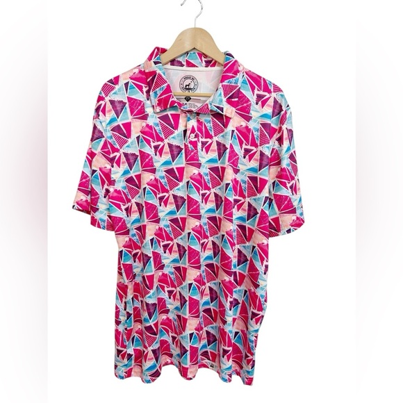 Proud 90 Men’s Golf Polo Shirt Colorful
Bright Mosaic Print Size 2X - Picture 3 of 7